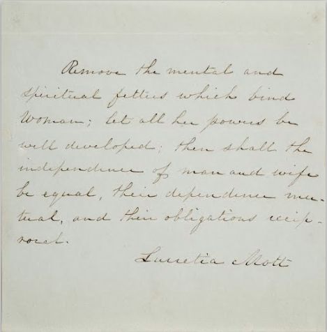 Lucretia Mott Manuscript