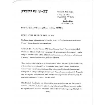 NWHM first press release