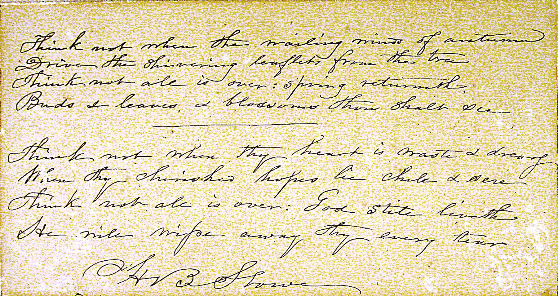 Letter from Harriet Beecher Stowe