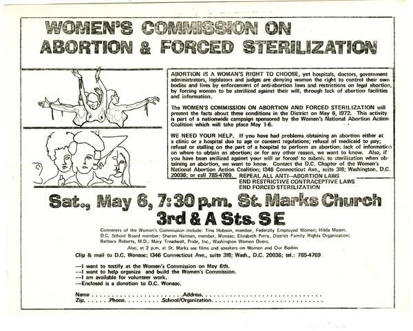 Women’s Commission on Abortion and Forced Sterilization Poster