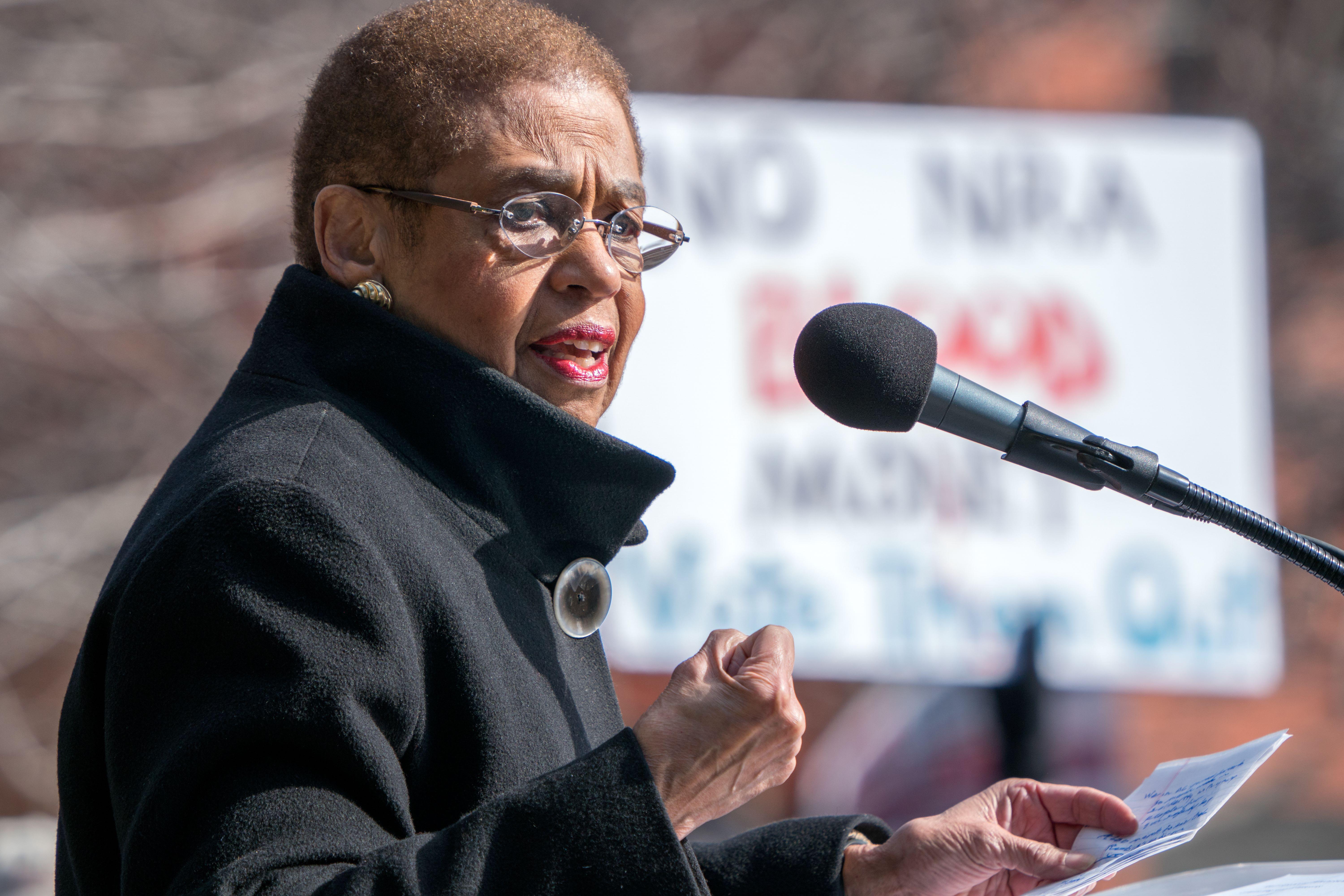 Eleanor Holmes Norton at Rally for DC Lives before March For Our Lives, Washington DC. March 24, 2018