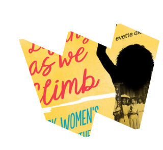 Illustration of girl raising fist from book cover of "Lifting as We Climb."
