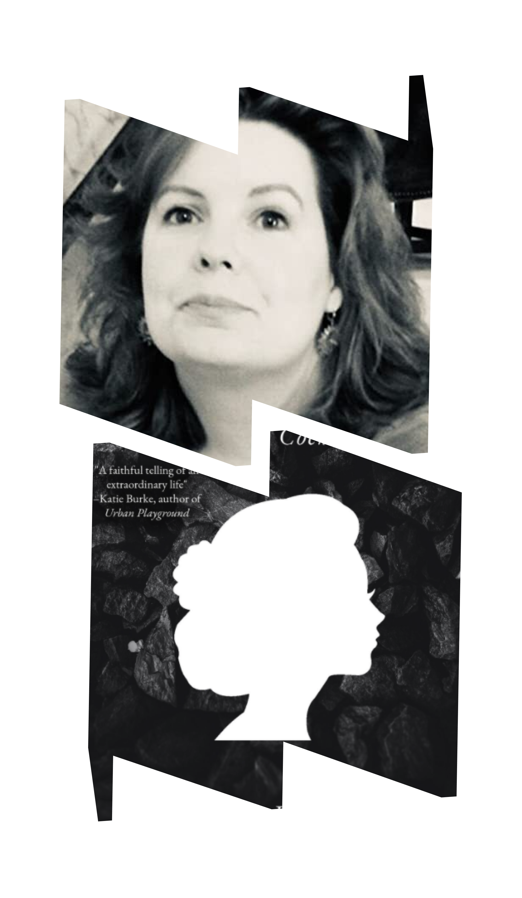 Images of author Kimberly Hess (left) and A Lesser Mortal book cover (right).