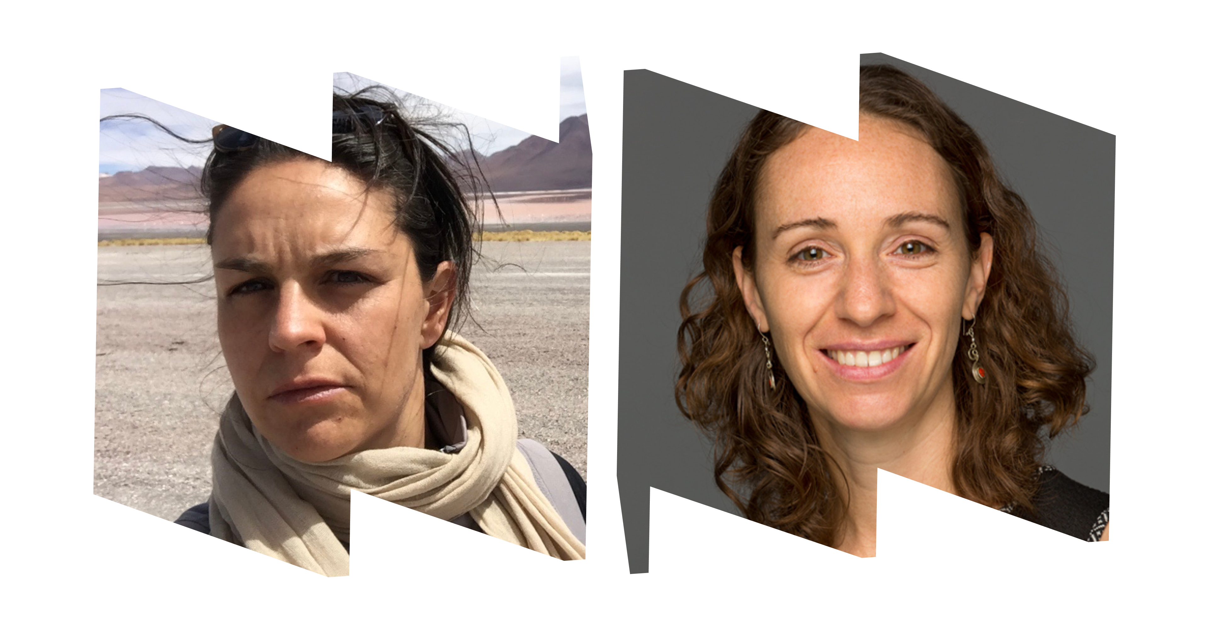Left "W" frame, image of Daniela Alatorre; right "W" frame, image of Alexandra Délano.