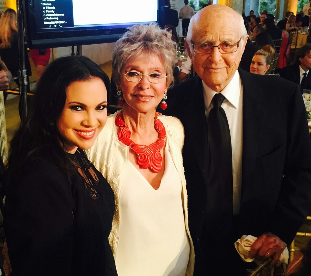 Gloria Calderón Kellett with Rita Moreno and Norman Lear