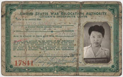 Ruth Asawa’s identity card 