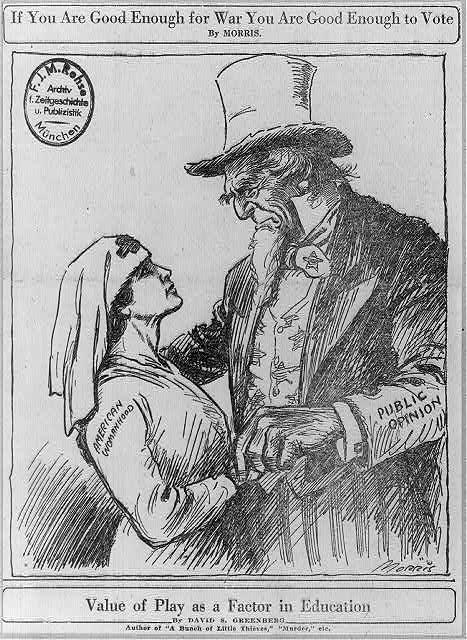Political Cartoon Uncle Sam Embracing A Nurse