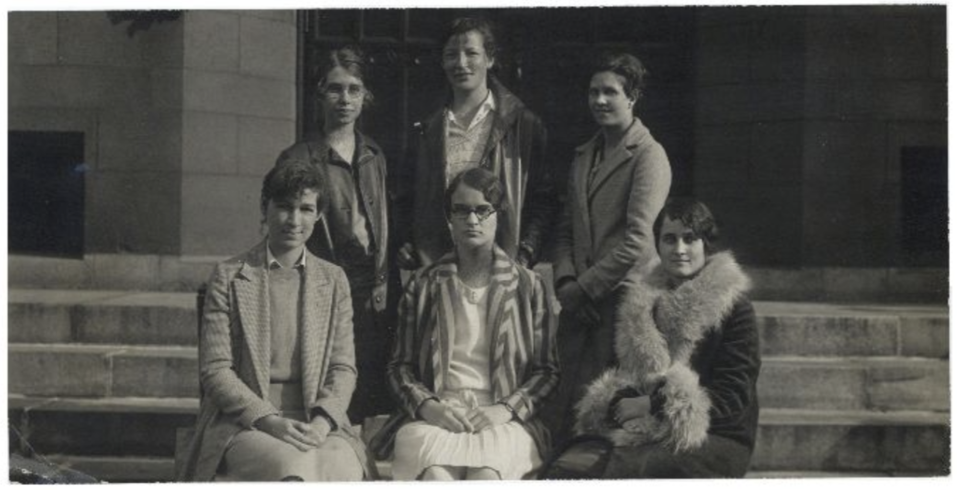 Apgar poses with 5 others from her orchestra club.
