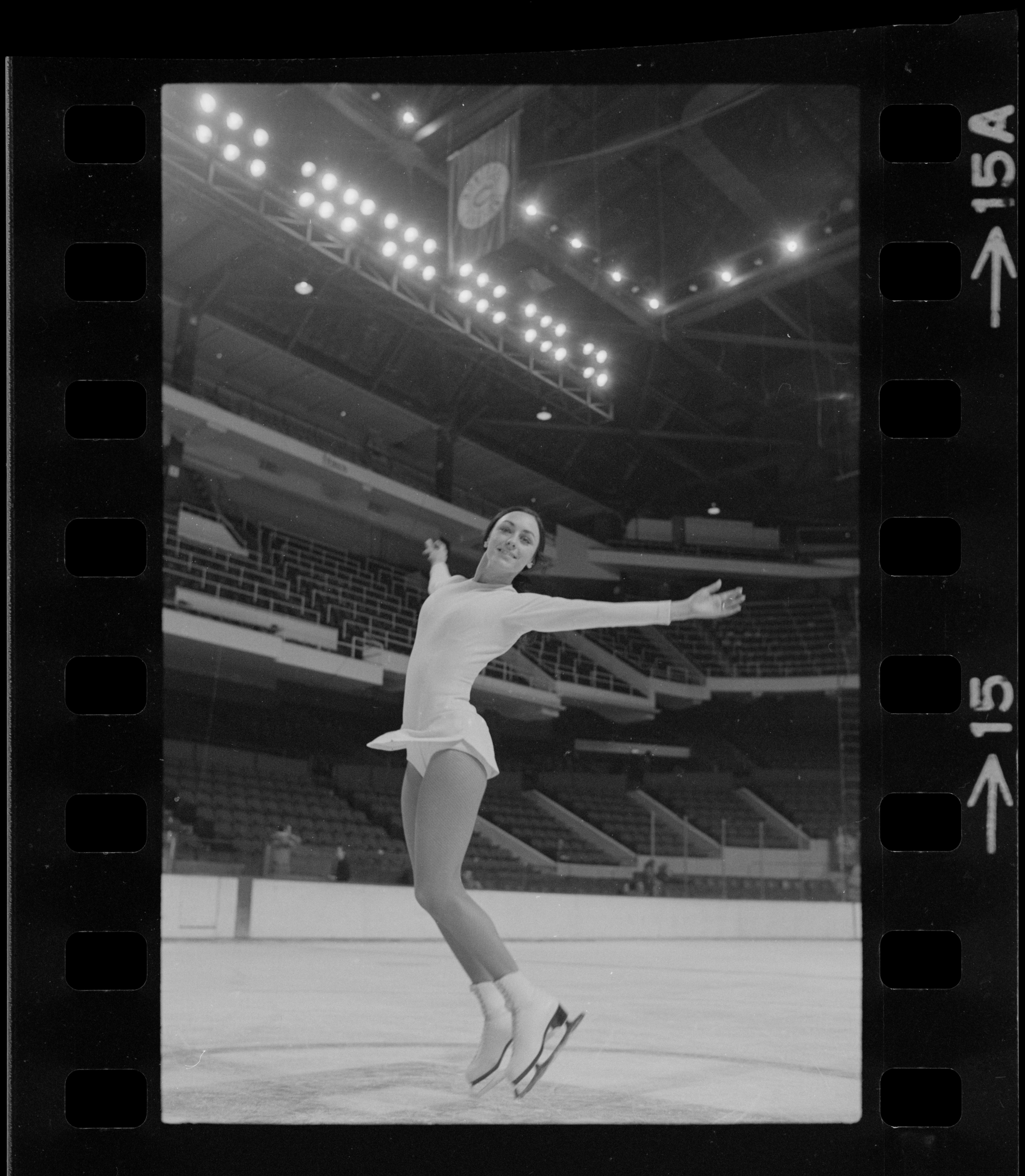 Peggy Flemming training on ice