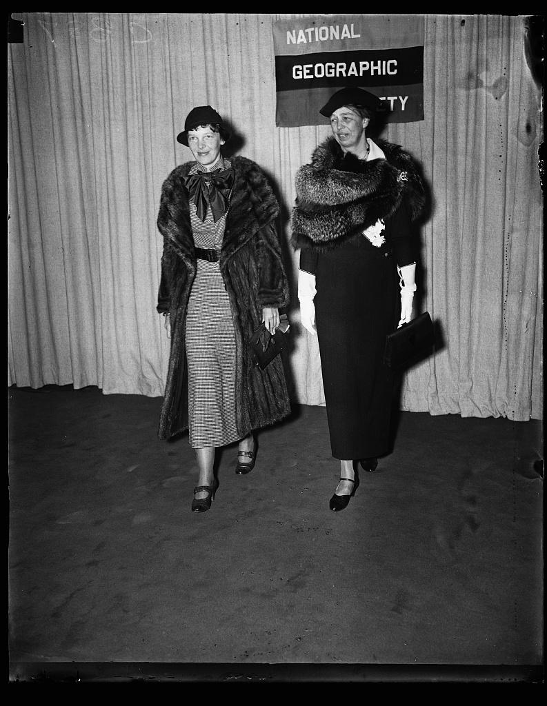 Amelia Earhart and Eleanor Roosevelt