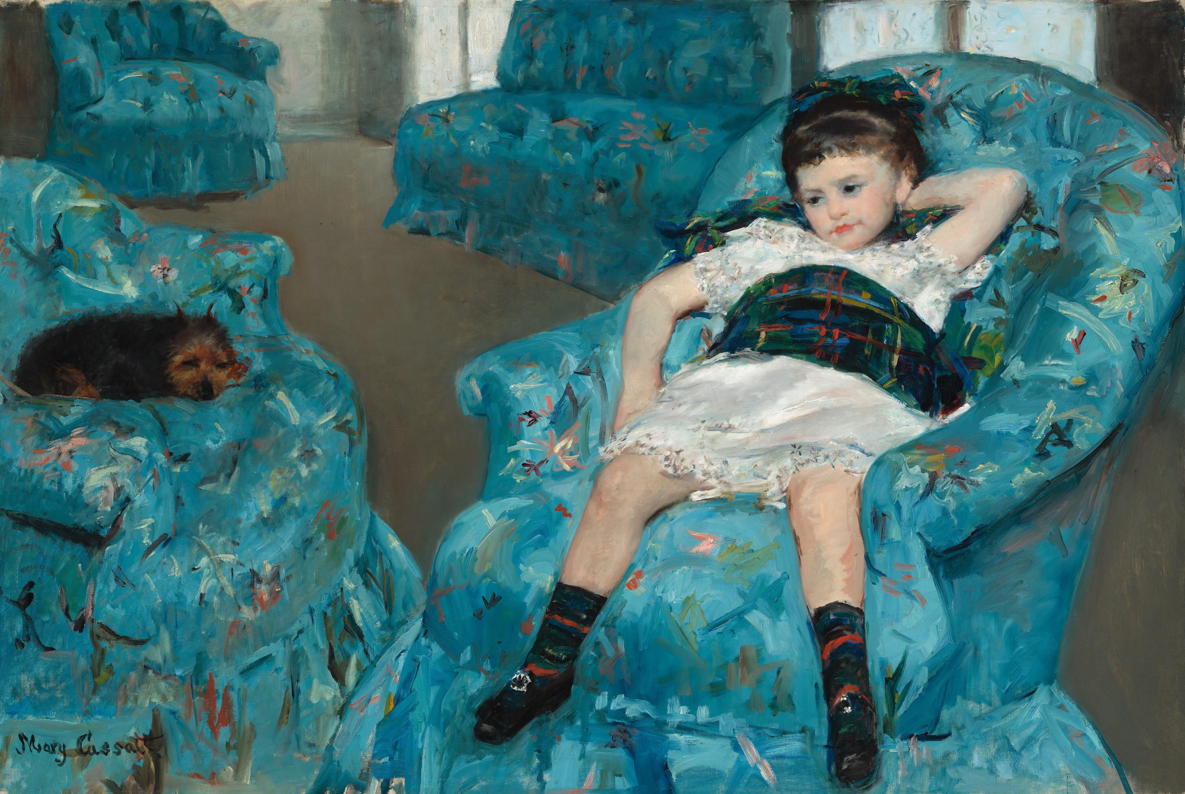 Little Girl in a Blue Armchair (1878) by Mary Cassatt