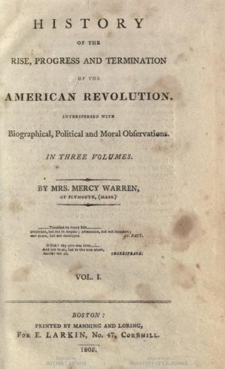 Photo of History of the Rise, Progress and Termination of the American Revolution