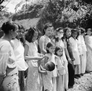 Chinese and Malayan girls forcibly taken from Penang by the Japanese to work as 'comfort girls' for the troops